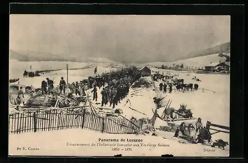 AK Lucerne, Desarmement de l`Infanterie francaise aux Verrieres Suisses