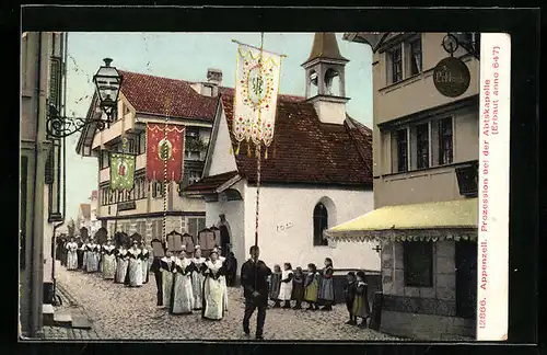 AK Appenzell, Prozession bei der Abtskapelle