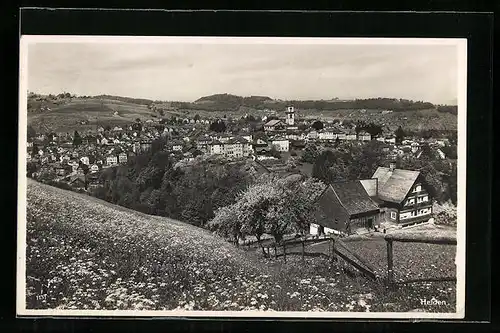 AK Heiden, Ortsansicht aus der Vogelschau
