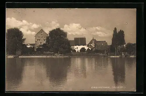 AK Greifensee, Ortsansicht vom Ufer aus