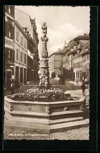 AK Basel, Partie am Holbeinbrunnen