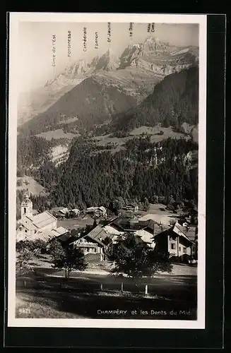 AK Champéry, Panorama et les Dents du Midi