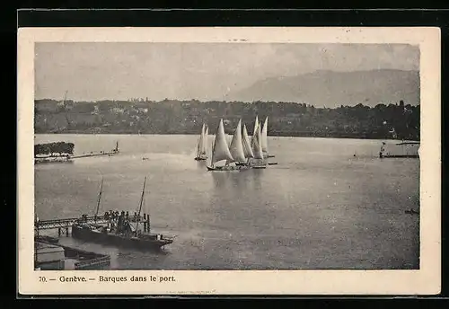 AK Genève, Barques dans le port