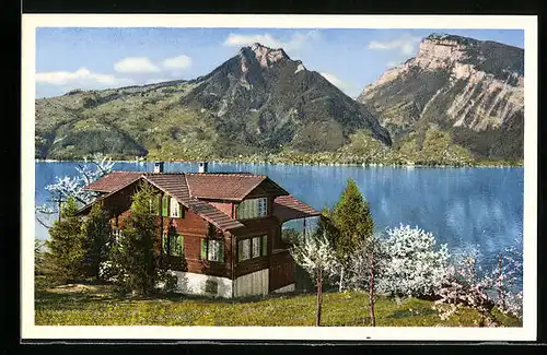 AK Faulensee, Jugendherberge mit Sigriswilerrothorn und Niederhorn