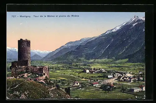 AK Martigny, Tour de la Batlaz et plaine du Rhone