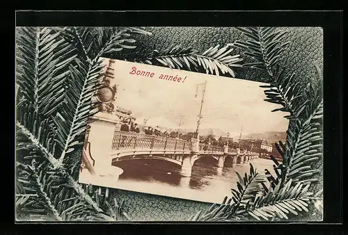 Passepartout-AK Genève, Pont du Mont-Blanc, Bonne année