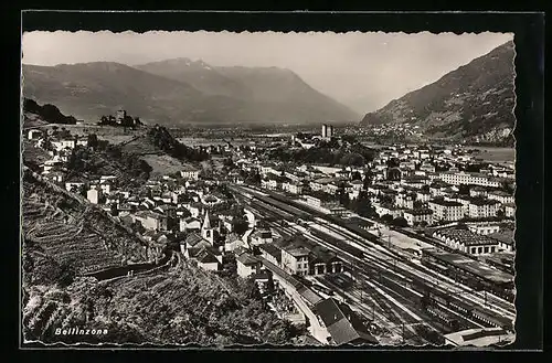 AK Bellinzona, Ortsansicht aus der Vogelschau