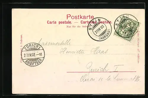 AK Rheinfelden, Ortsansicht mit Brücke