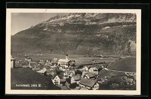 AK Andermatt, Ortsansicht aus der Vogelschau