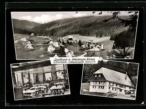 AK Eisenbach /Schw., Ortsansicht, Gasthaus z. Schwarzen Kreuz