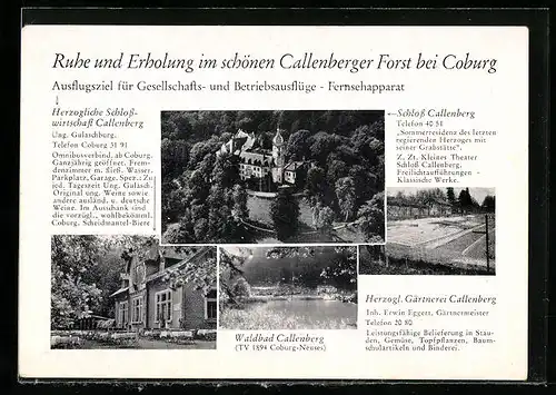 AK Coburg, Callenberger Forst, Schloss Callenberg, Waldbad
