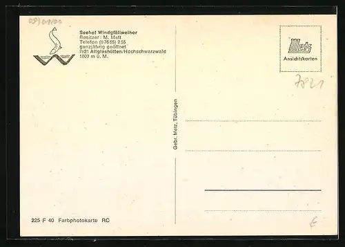 AK Altglashütten /Schw., Seehof Windgfällweiher, Bes. M. Matt