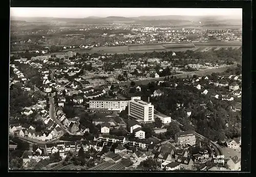 AK Waiblingen, Ortsansicht aus der Vogelschau