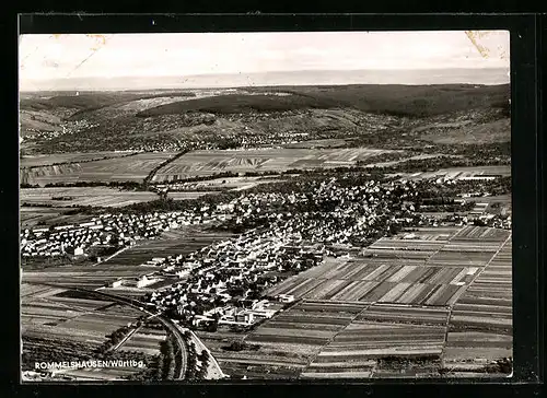 AK Rommelshausen /Württ., Gesamtansicht vom Flugzeug aus