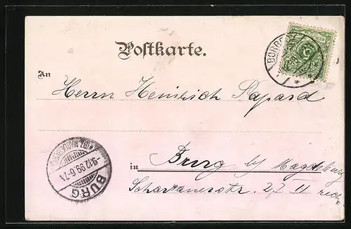 Lithographie Essen /Ruhr, Krupp-Denkmal, Krupp Grabdenkmal, Rathaus