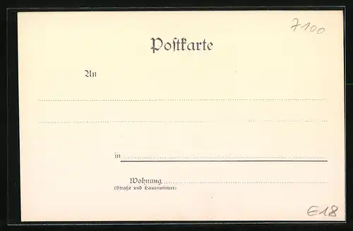 Lithographie Heilbronn, Gasthaus Rathskeller, Herrenstübchen