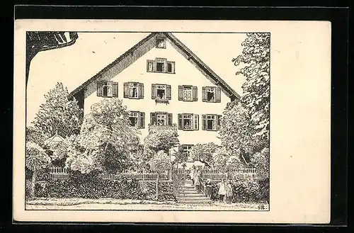 Künstler-AK Wilhelmsdorf /Württ., Darstellung vom Töchterinstitut