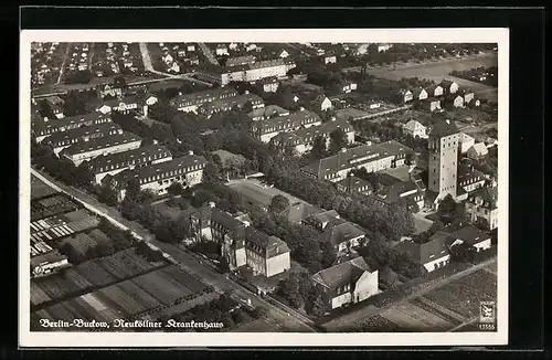 AK Berlin-Buckow, Neuköllner Krankenhaus, Fliegeraufnahme