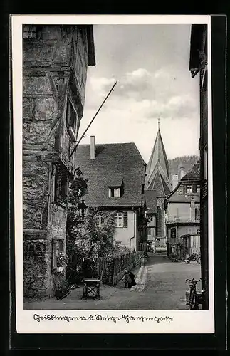 AK Geislingen a. d. Steige, Hansengasse mit Kirche