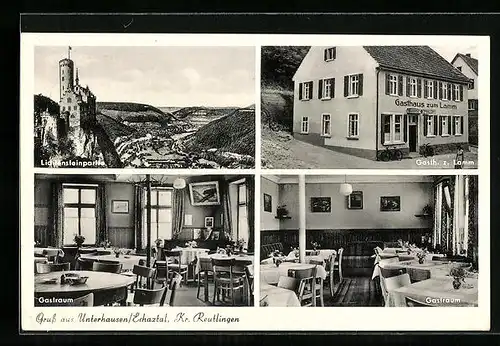 AK Unterhausen /Echaztal, Lichtensteinpartie, Gasthaus zum Lamm