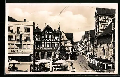 AK Reutlingen, Strassenbahn in der Wilhelmstrasse