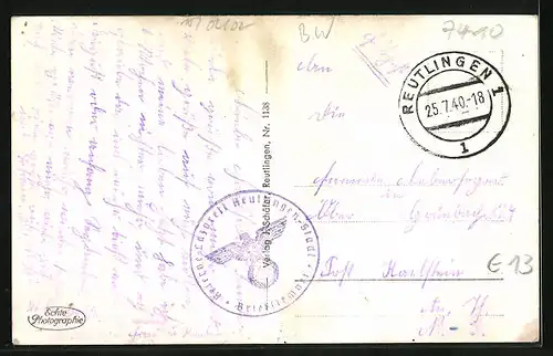 AK Reutlingen, Strassenbahn in der Wilhelmstrasse