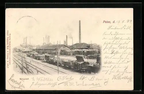 AK Peine, Walzwerk mit Güterbahnhof