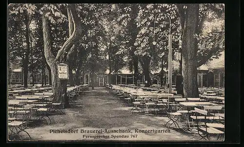 AK Berlin-Pichelsdorf, Brauerei-Ausschank, Konzertgarten