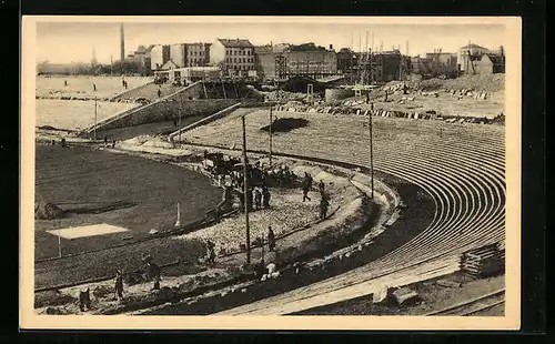 AK Berlin, Stadion Mitte Chausseestrasse, von den FDJlern errichtet