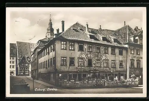 AK Coburg, Gasthaus Loreley von Karl Nüssler