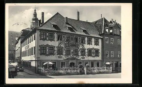 AK Coburg, Gasthaus Loreley mit Strassenpartie