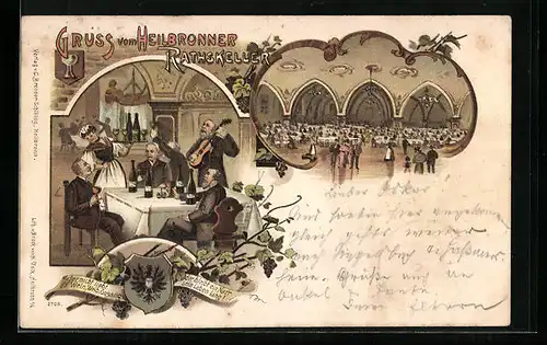 Lithographie Heilbronn, Gasthaus zum Heilbronner Rathskeller