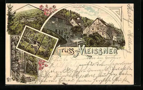 Lithographie Meissner, Schwalbenthal, Seesteine I, Ortspartie