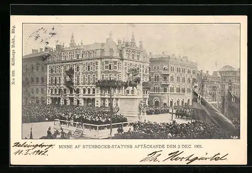 AK Helsingborg, Minne af stenbocks-Statyns aftäckande den 3 Dec. 1901