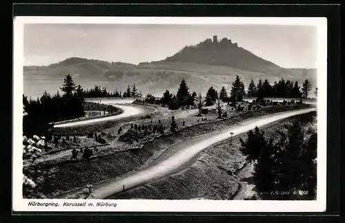 AK Nürburg, Nürburgring - Karussell mit Nürburg