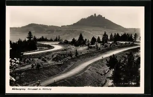 AK Nürburg, Nürburgring - Karussell mit Nürburg