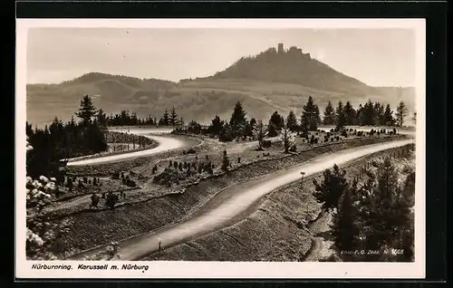 AK Nürburg, Nürburgring - Karussell mit Nürburg