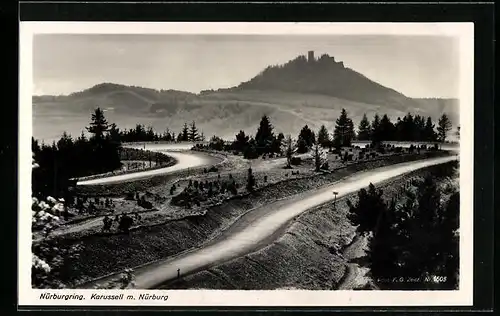 AK Nürburg, Nürburgring - Karussell mit Nürburg