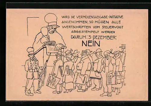 Künstler-AK Aufruf gegen die Vermögensabgabe-Initiative zu stimmen