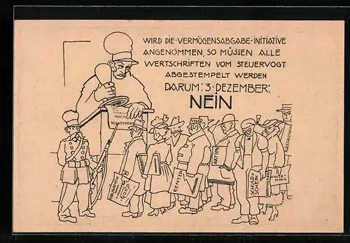 Künstler-AK Aufruf gegen die Vermögensabgabe-Initiative zu stimmen