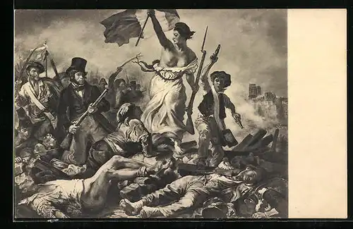 Künstler-AK Die Freiheit für das Volk, Delacroix