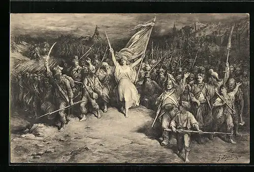 AK Die Marsellaise, Nach einem Gemälde von G. Dore, Arbeiterbewegung