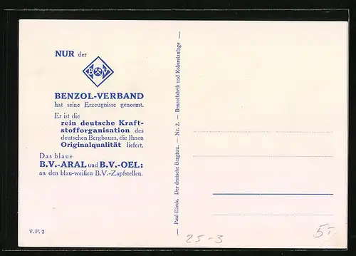 Künstler-AK Benzolfabrik und Kokereianlage, Benzol-Verband, B. V.-Aral und B. V. Oel