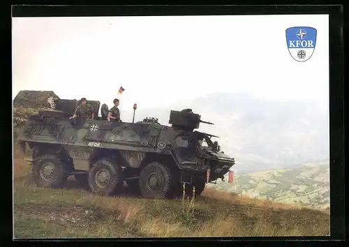 AK TPz Fuchs auf Patrouille am Mt. Skarpa, KFOR Wappen