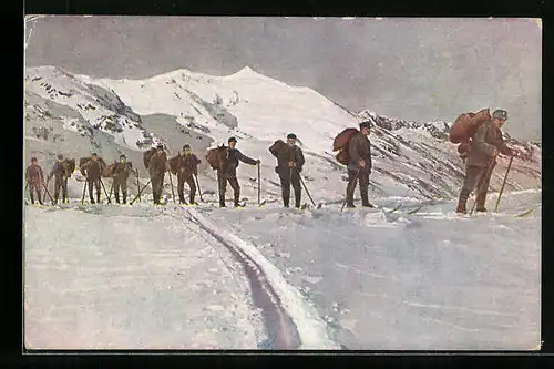 AK Schweizerische Proviantkolonne im Hochgebirge