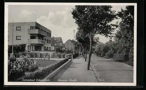 AK Eckernförde, Blick in die Preusser Strasse