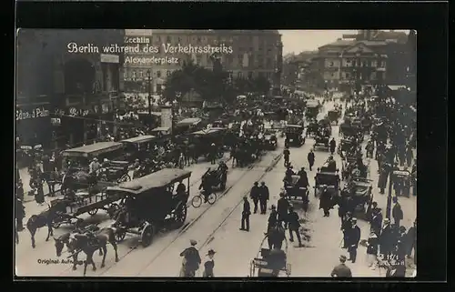 AK Berlin, Verkehrsstreik am Alexanderplatz, Arbeiterbewegung