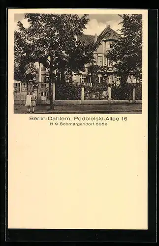 AK Berlin-Dahlem, Bürgerhaus an der Podbielski-Allee 16