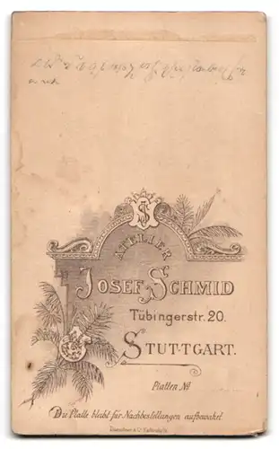 Fotografie Josef Schmid, Stuttgart, junge Dame im weissen Kleid mit Locken