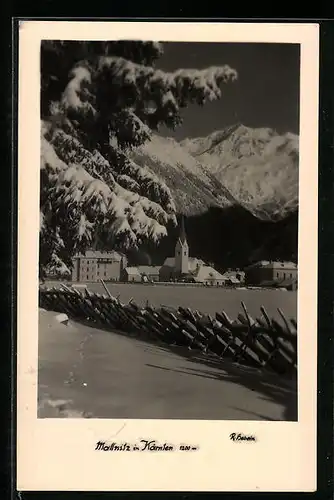 AK Mallnitz, Ortsansicht im Schnee